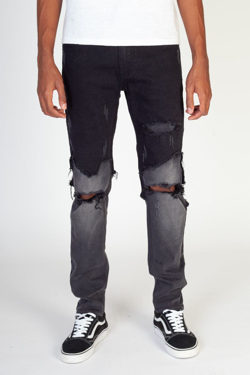 Double-Layer Jeans (Black) (4823487152230)