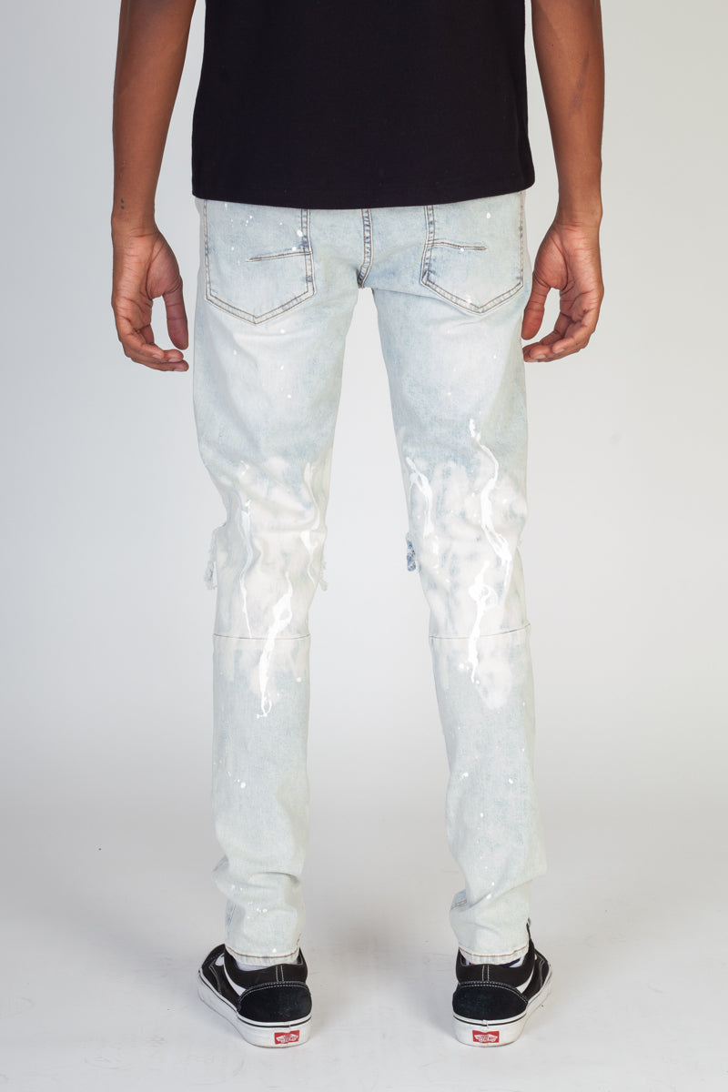 Painted Knee Skinny Jeans (Ice Blue) (4417755906150)