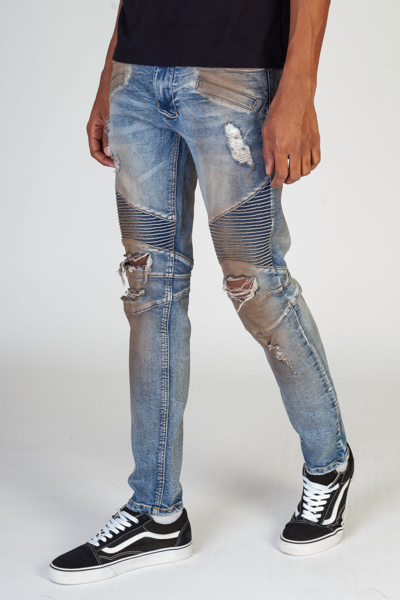 Destroyed Moto Jeans (Rusty Blue) (3940124590182)