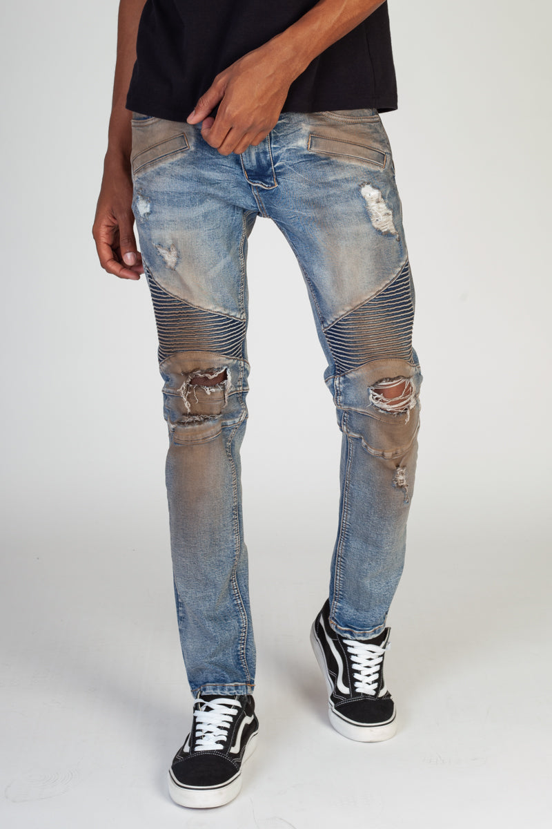 Destroyed Moto Jeans (Rusty Blue) (3940124590182)