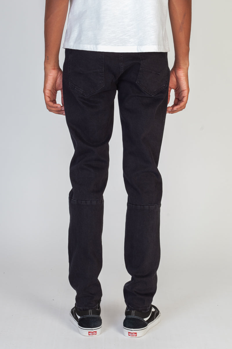 Side Stripe Printed Jeans (Black) (3961225347174)