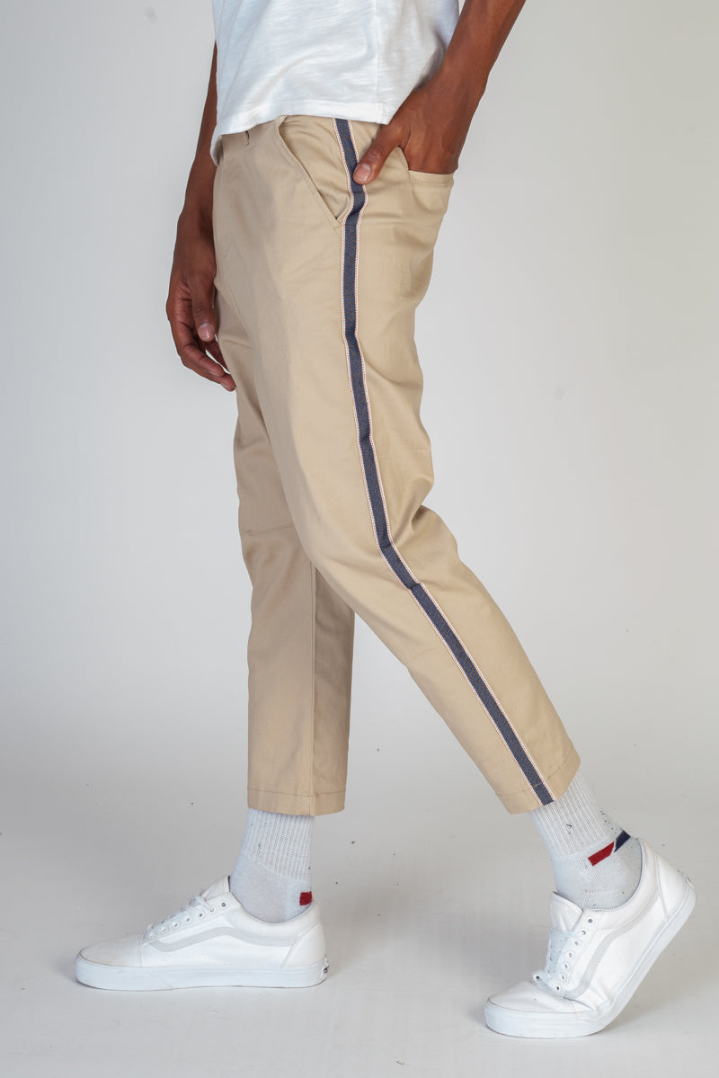 Striped Cropped Chino Pants (Khaki) (1615602417766)