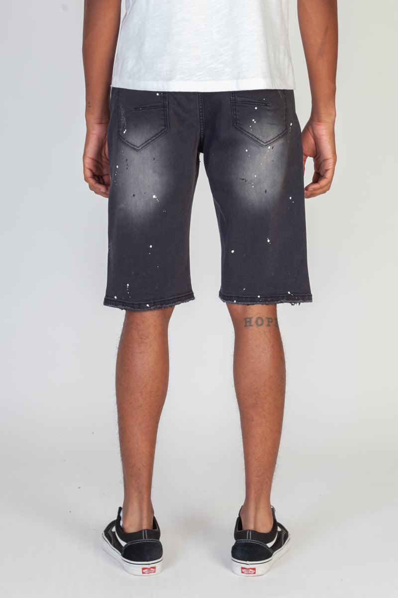 Paisley Patched Shorts (Dark Medium Gray) (4605489119334)