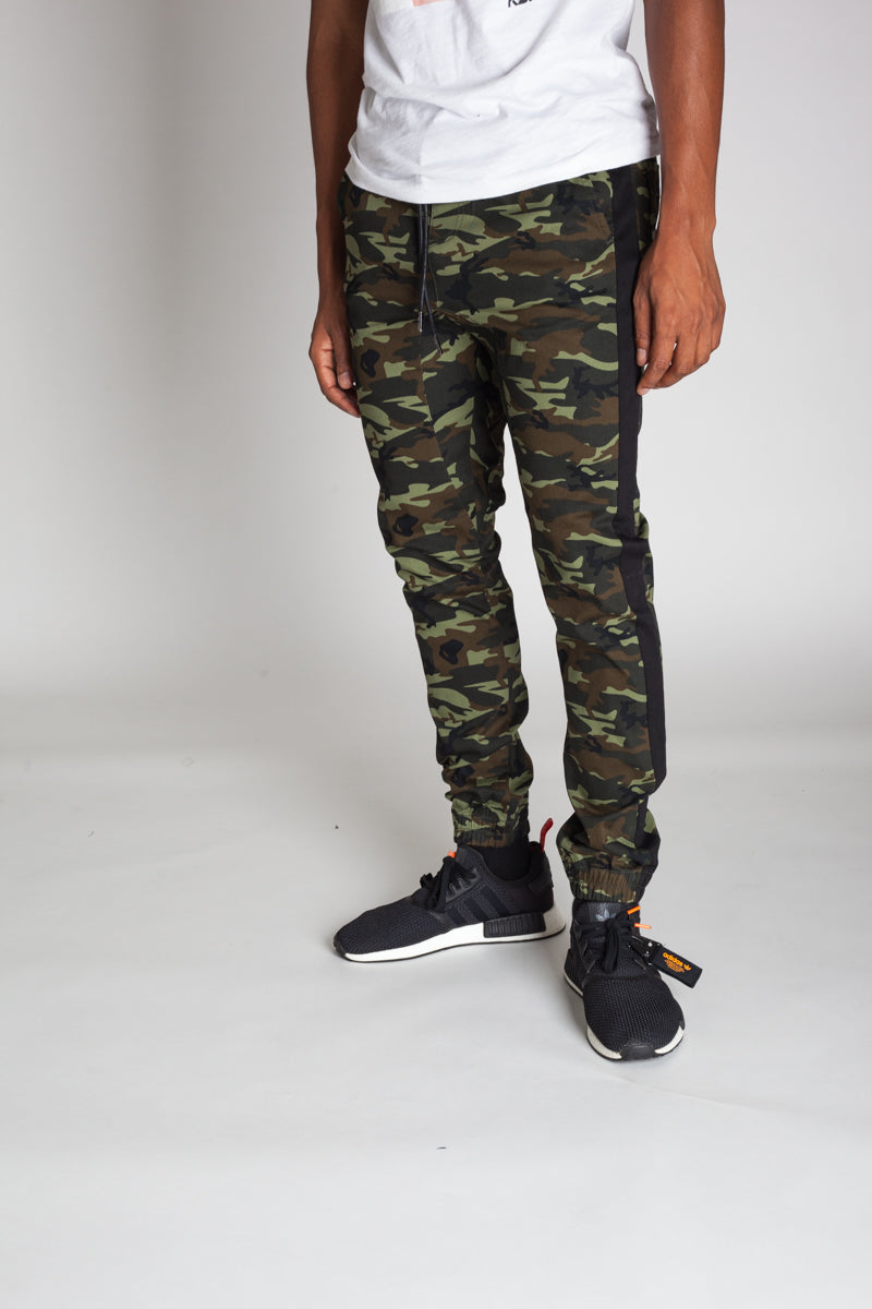 Striped Camo Joggers (Olive) (581111283756)