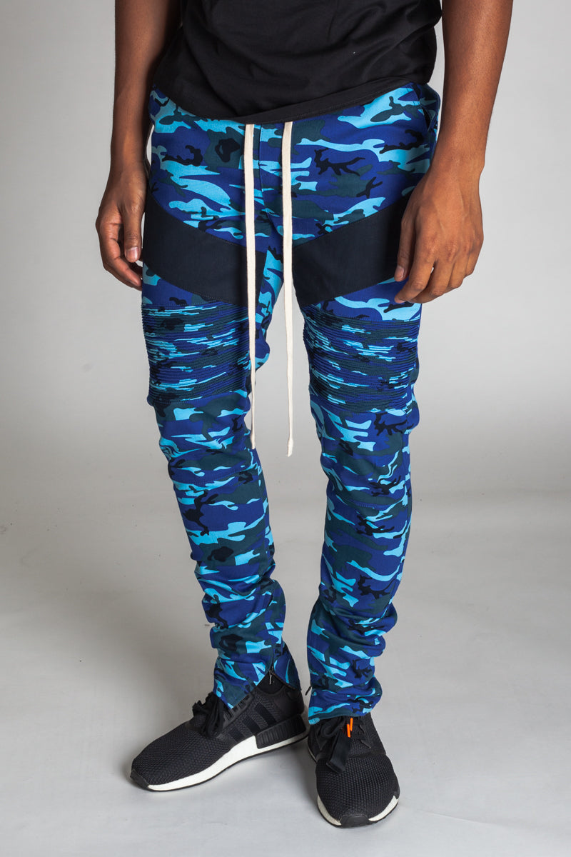 Camo Ankle Zip Pants (Blue) (581123735596)