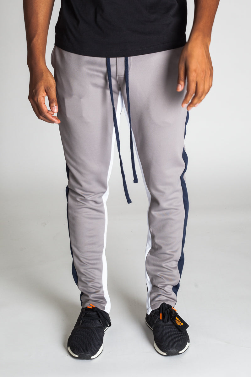 Striped Scuba Track Pants (Grey) (1379862249516)
