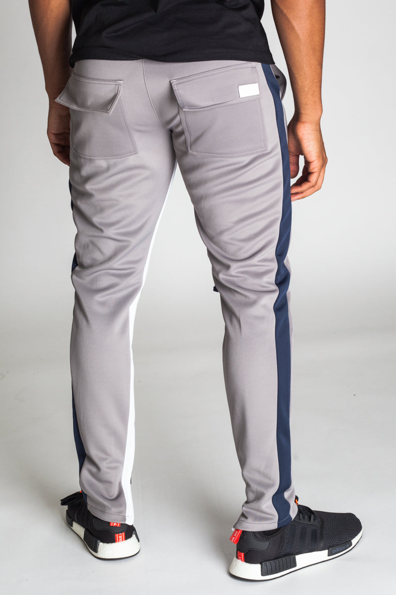 Striped Scuba Track Pants (Grey) (1379862249516)