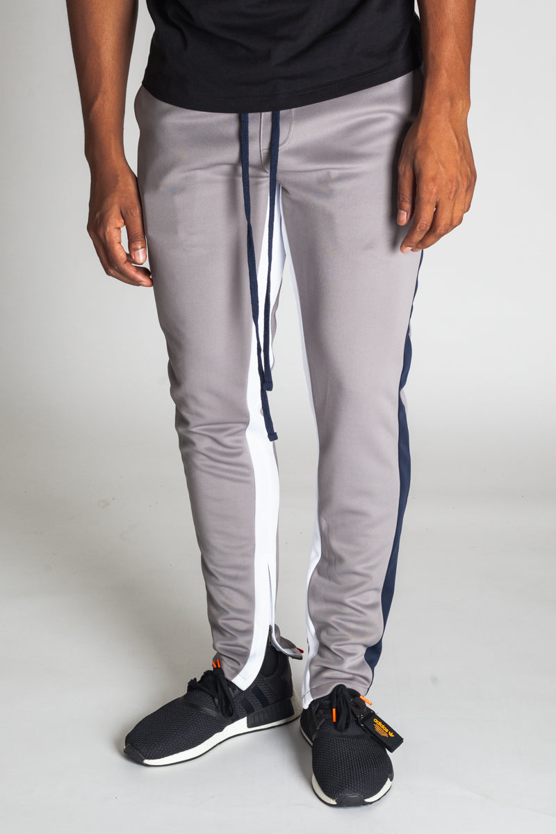 Striped Scuba Track Pants (Grey) (1379862249516)