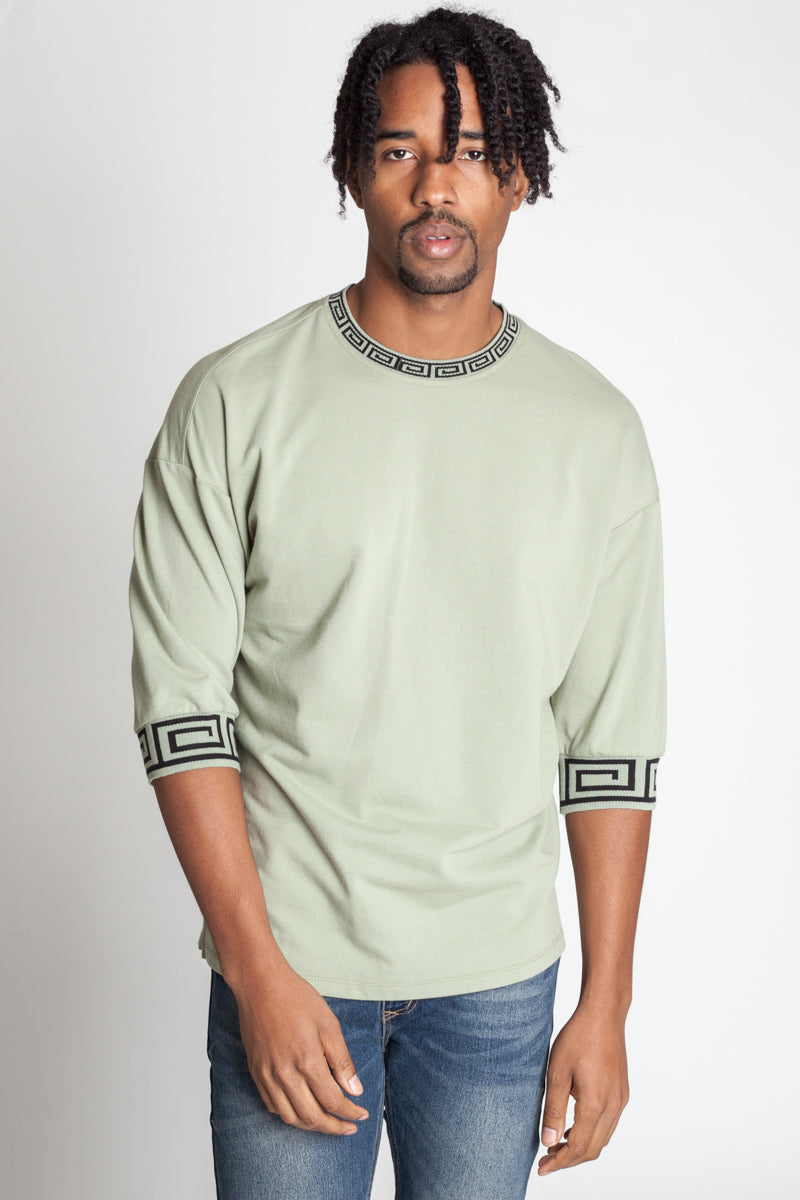 Sweatshirt w/ Contrast Decorative Rib (Available In Other Colors) (1191355645996)