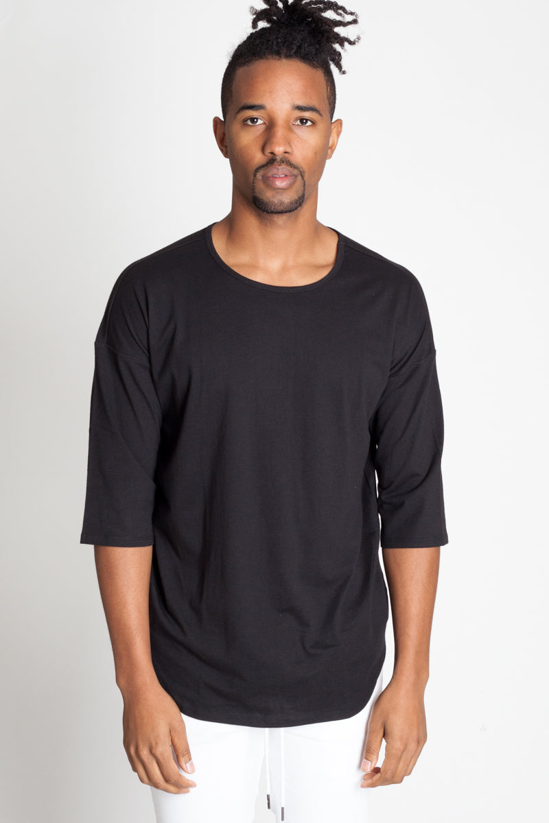 Drop Shoulder tee with Scallop Hem (Available in Other Colors) (1191634042924)