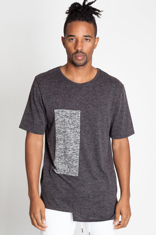 SHORT SLEEVE ASYMMETRICAL PANEL TEE