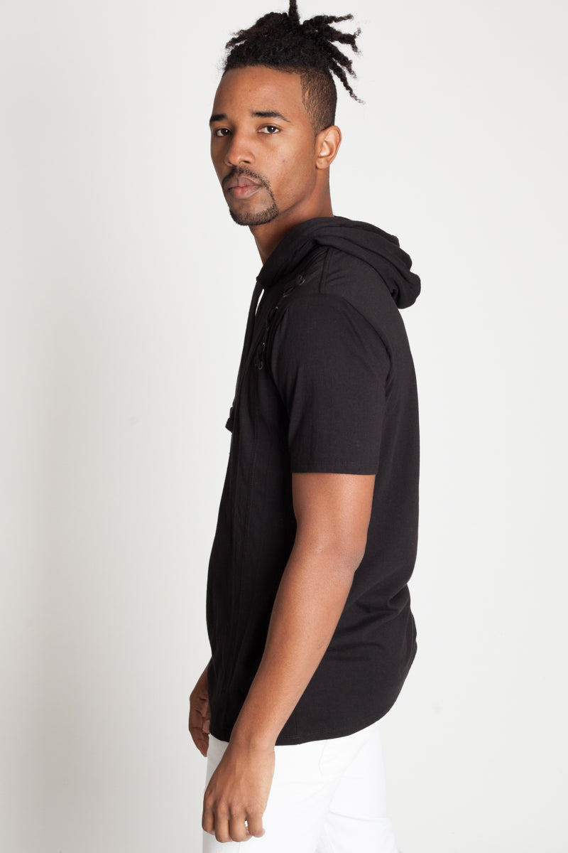 Short Sleeve Hoodie with Eyelets (1191461224492)
