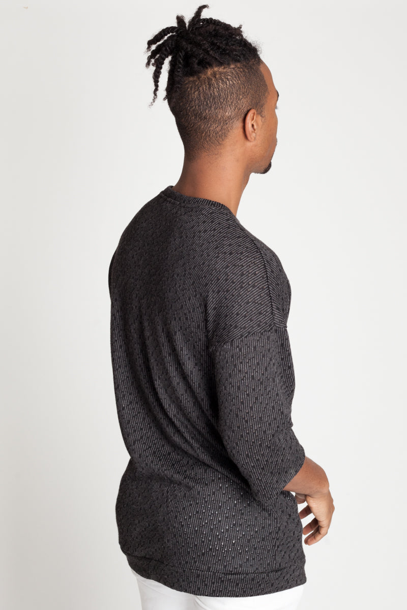 Textured Drop Shoulder Tee (Black) (394818682919)