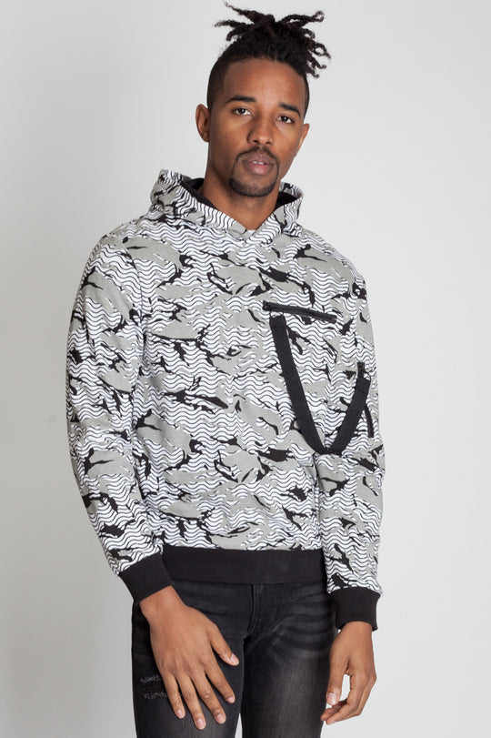 PRINTED PULLOVER HOODIE