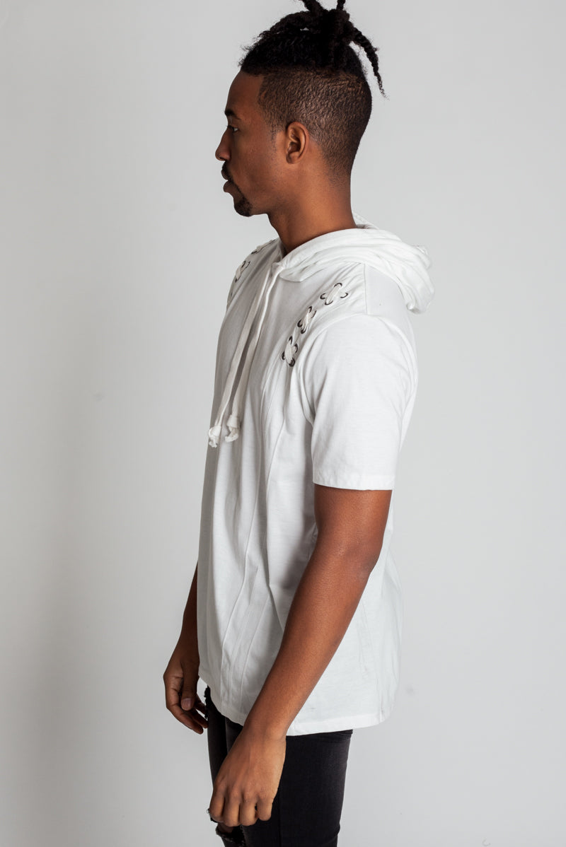 Short Sleeve Hoodie with Eyelets (1191461224492)
