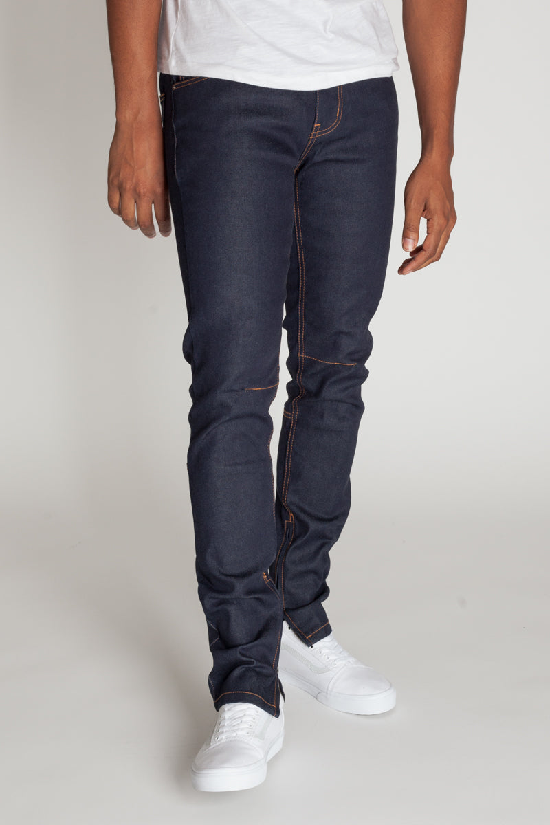 Raw Denim Ankle Zip Jeans (Indigo) (1134785658924)
