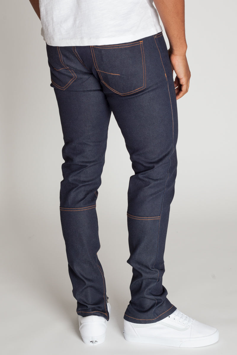 Raw Denim Ankle Zip Jeans (Indigo) (1134785658924)