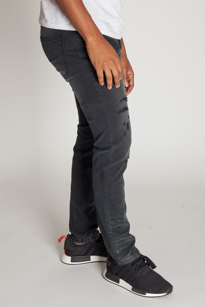 Distressed Skinny Jeans (Black) (1049735102508)