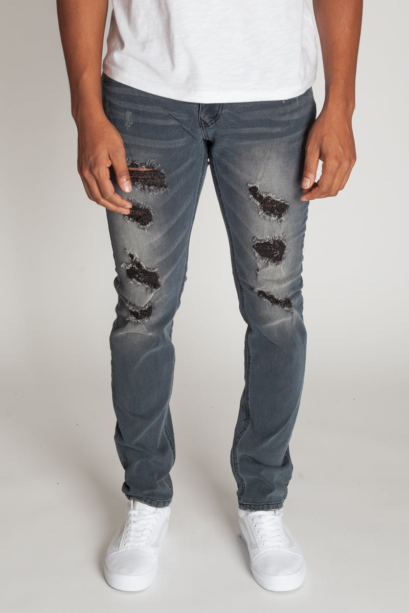 Skinny Distressed Jeans (Ink) (394805379111)