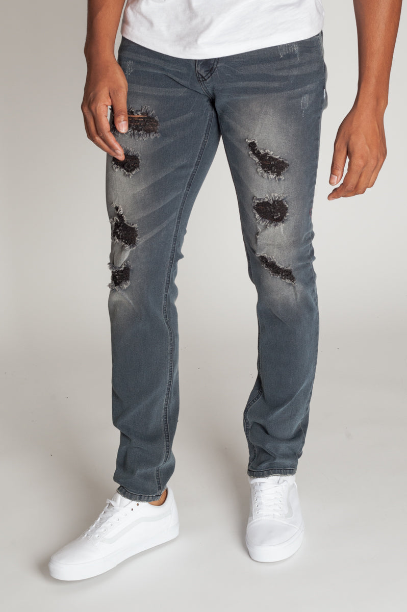 Skinny Distressed Jeans (Ink) (394805379111)