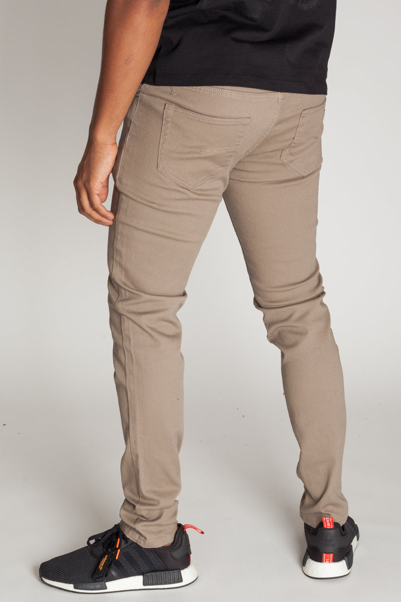 5-Pocket Skinny Twill Pants (Taupe) (4198982320230)