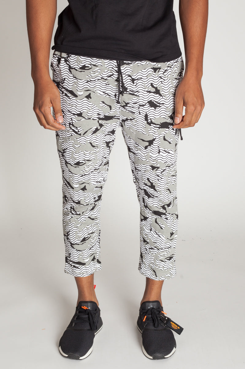 Printed Slouchy Sweats (White) (392871444519)