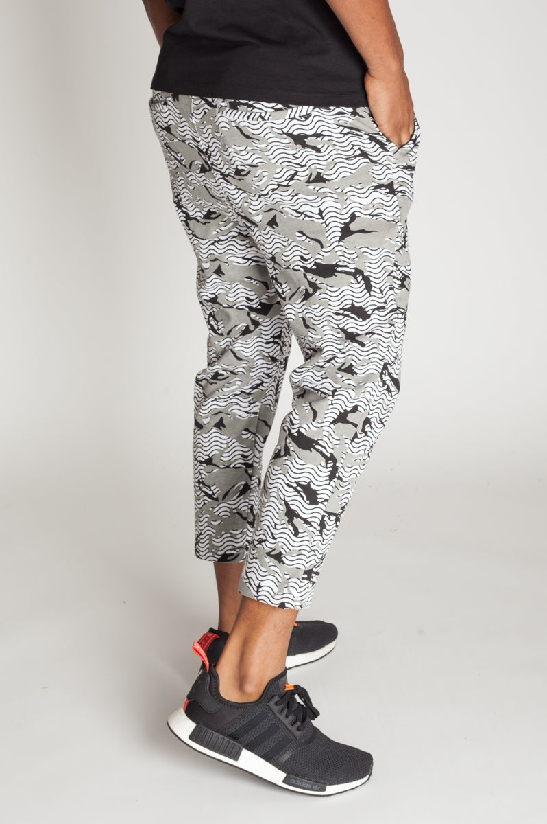 Printed Slouchy Sweats (White) (392871444519)