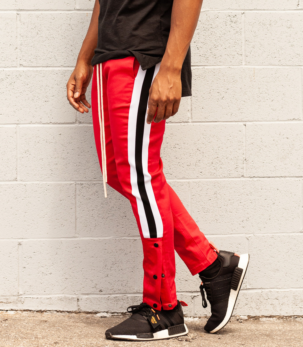Snap Joggers with Stripes (Red) (3531138826342)