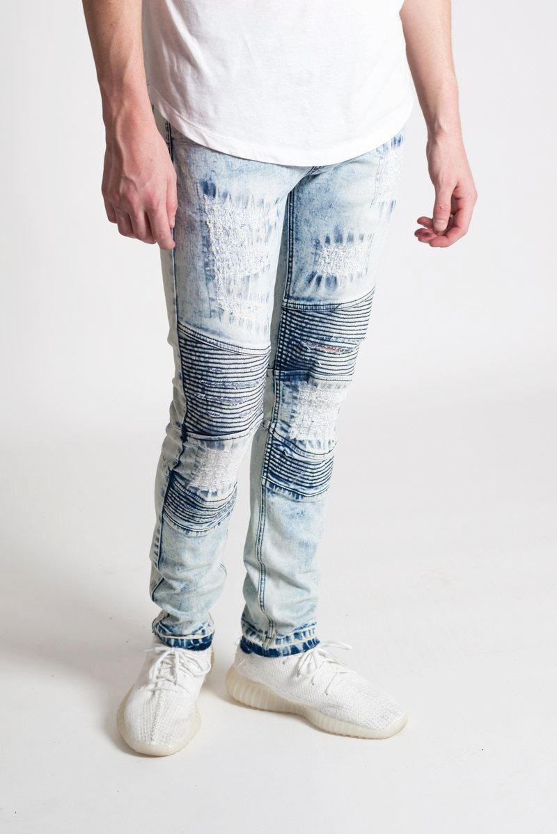 Destroyed Moto Jeans (Ice Blue) (394488021031)