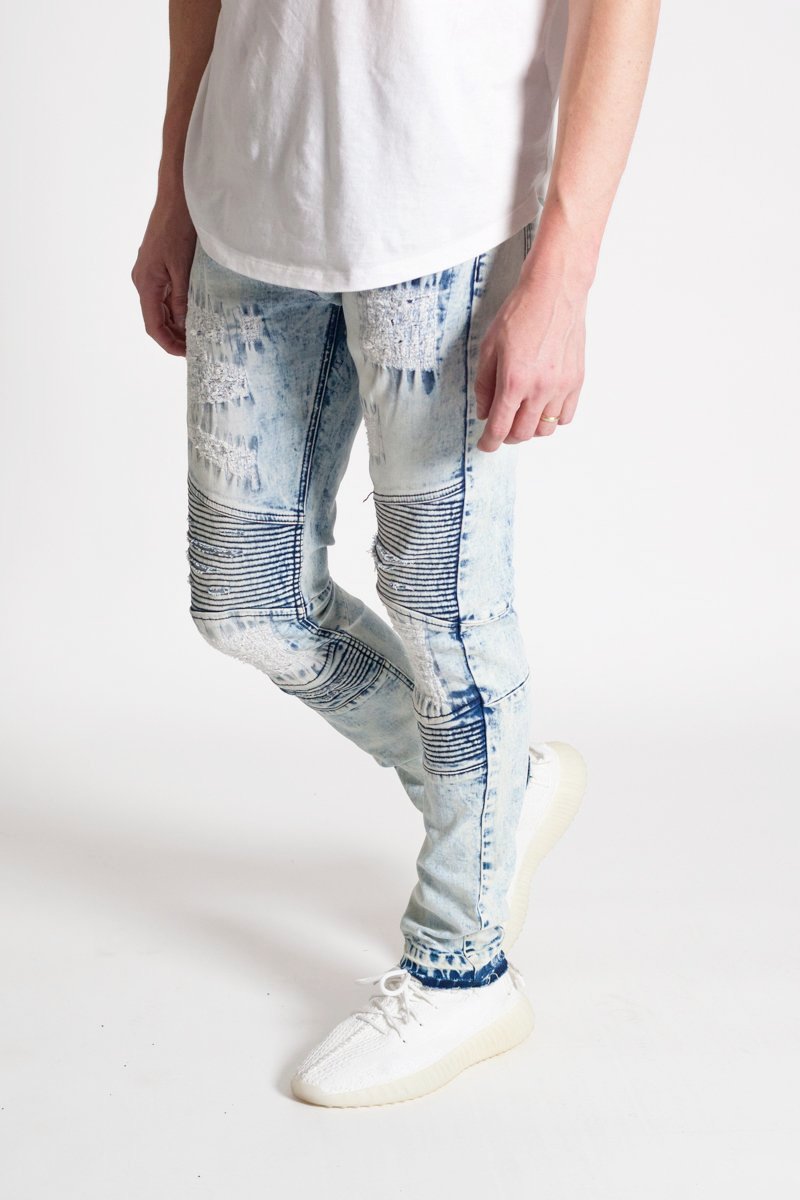 Destroyed Moto Jeans (Ice Blue) (394488021031)