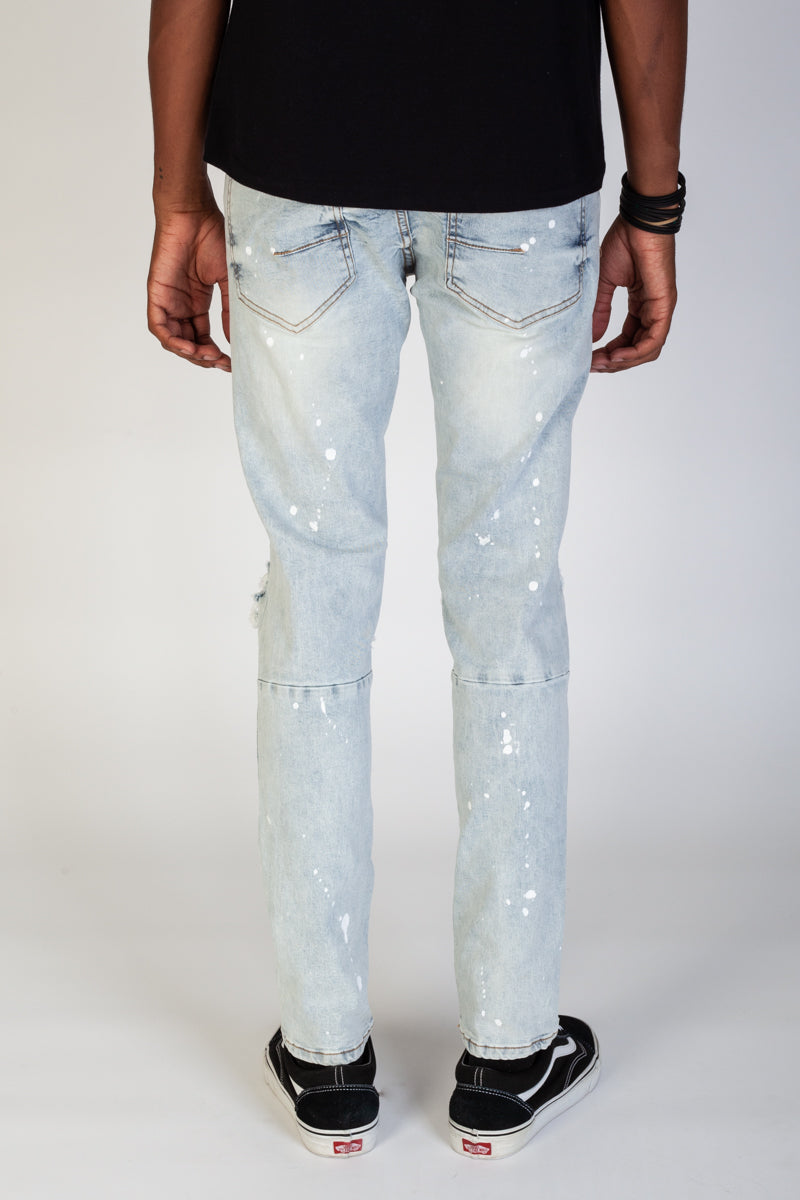 Destroyed and Distressed Skinny Jeans (Ice Blue) (4309395832934)