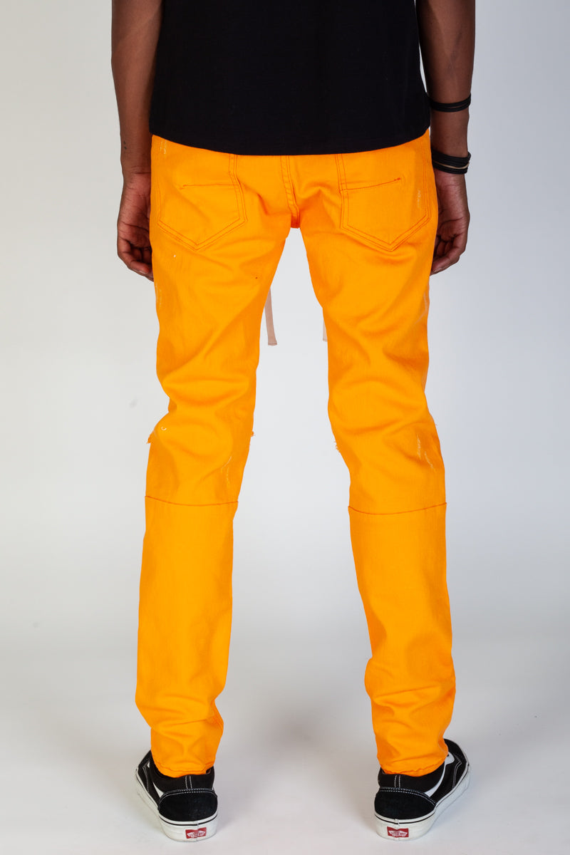 Destroyed Pants With Drawstring (Orange) (3962606452838)