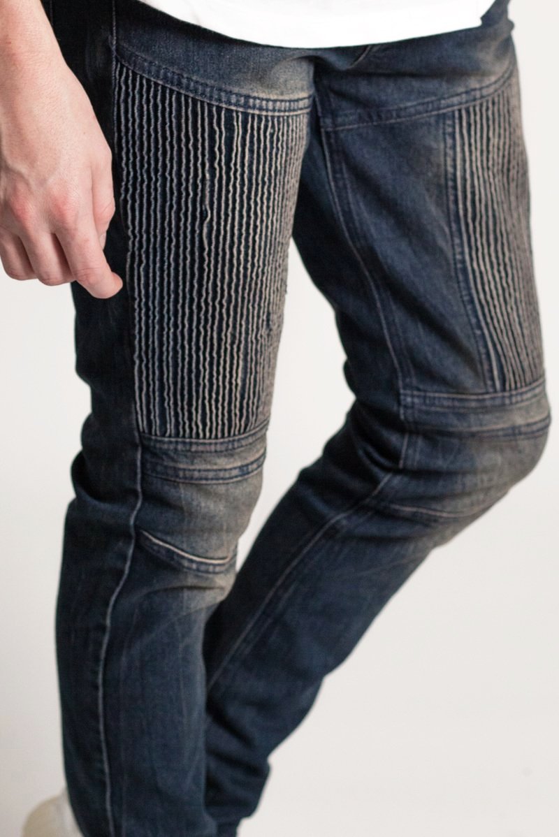 Vertical Moto Patch Skinny Jeans (Dark Blue) (1049726484524)