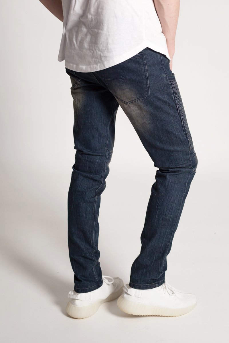 Vertical Moto Patch Skinny Jeans (Dark Blue) (1049726484524)
