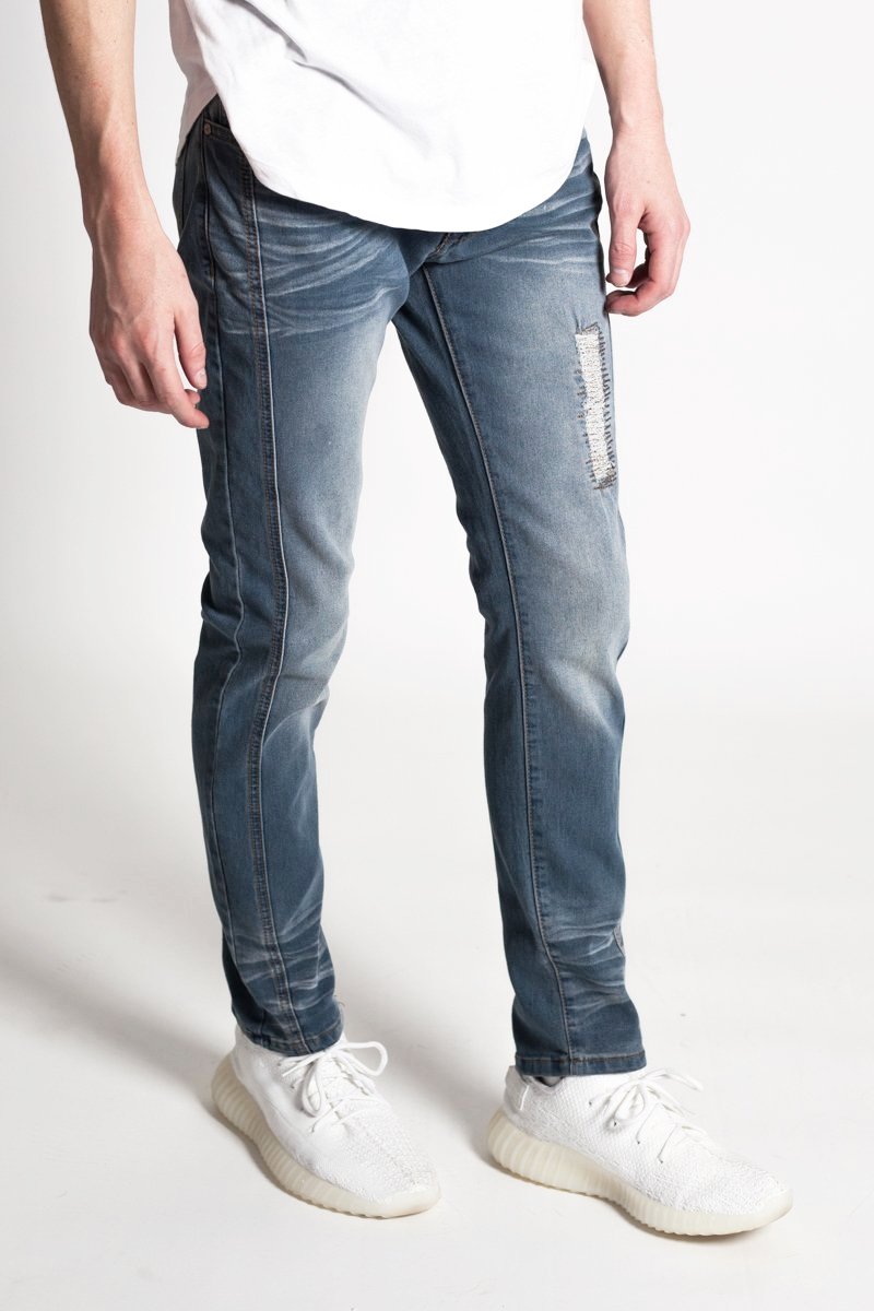 Double Outseam Skinny Jeans (Dusty Blue) (1049736609836)