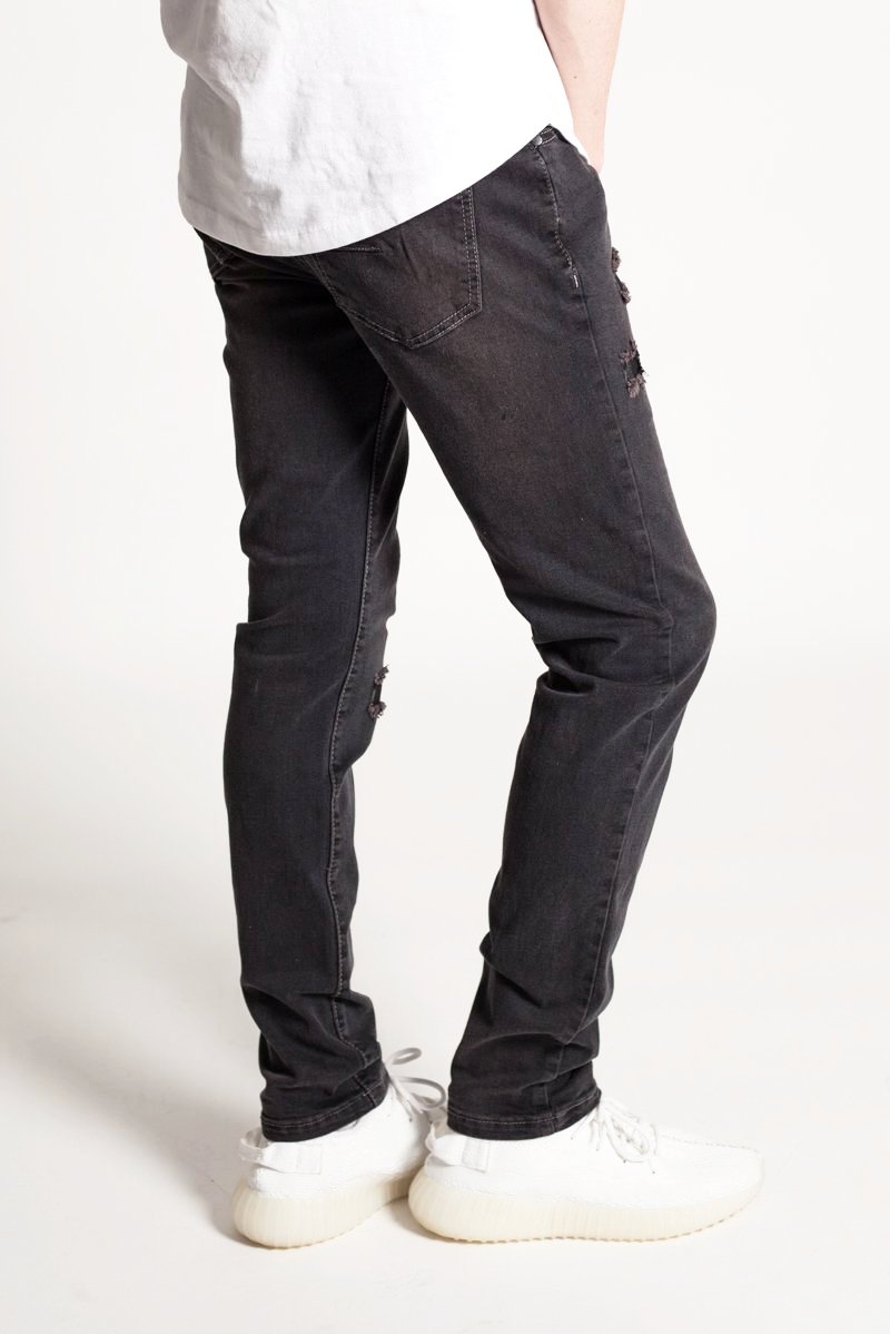 Patched Skinny Jeans (Dark Grey) (802229714988)