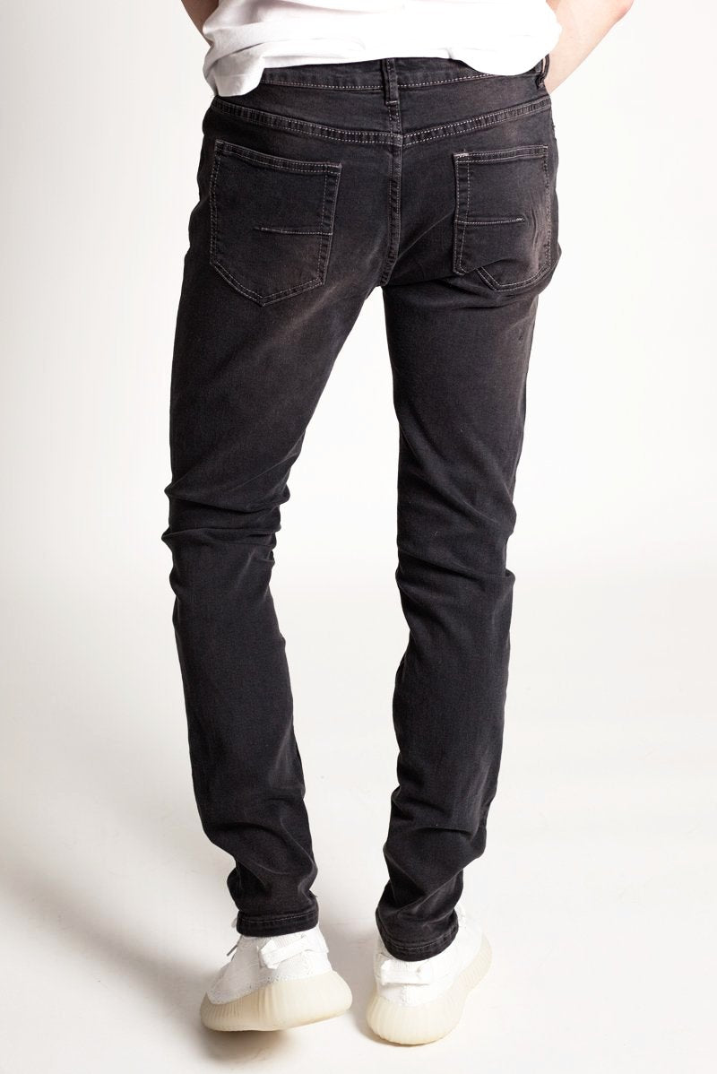 Patched Skinny Jeans (Dark Grey) (802229714988)