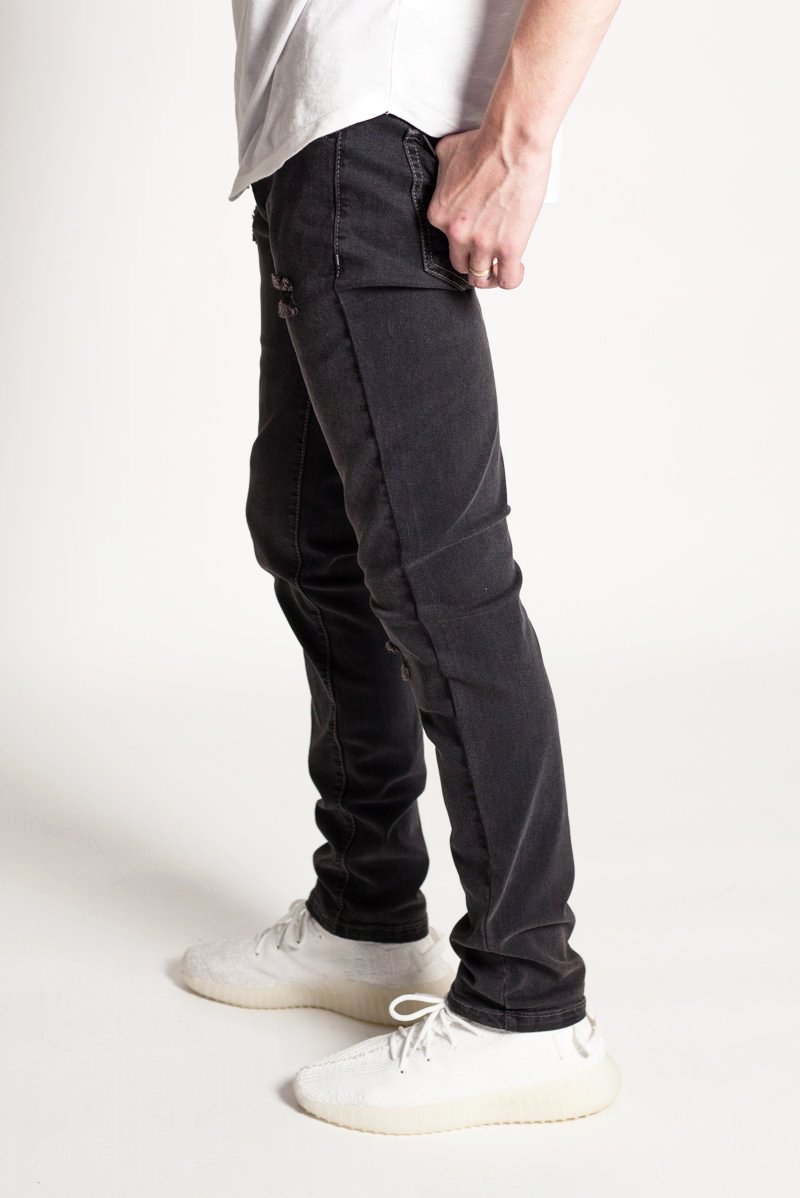 Patched Skinny Jeans (Dark Grey) (802229714988)