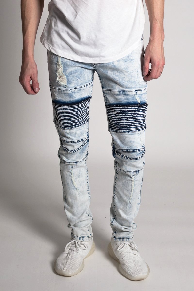 Distressed Biker Jeans (Ice Blue) (392863711271)