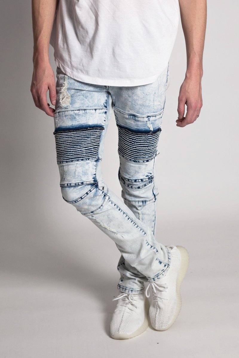 Distressed Biker Jeans (Ice Blue) (392863711271)