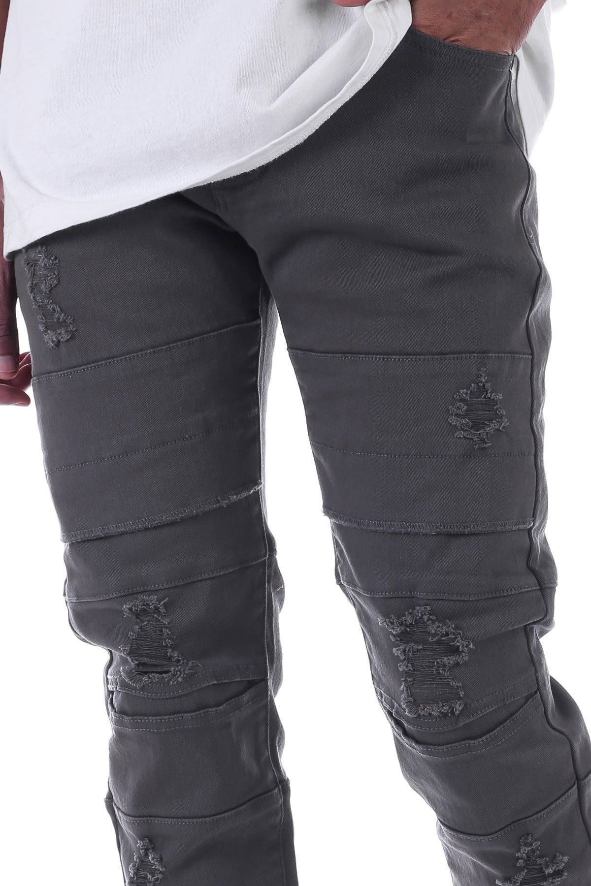 DESTROYED PANTS WITH PANELS