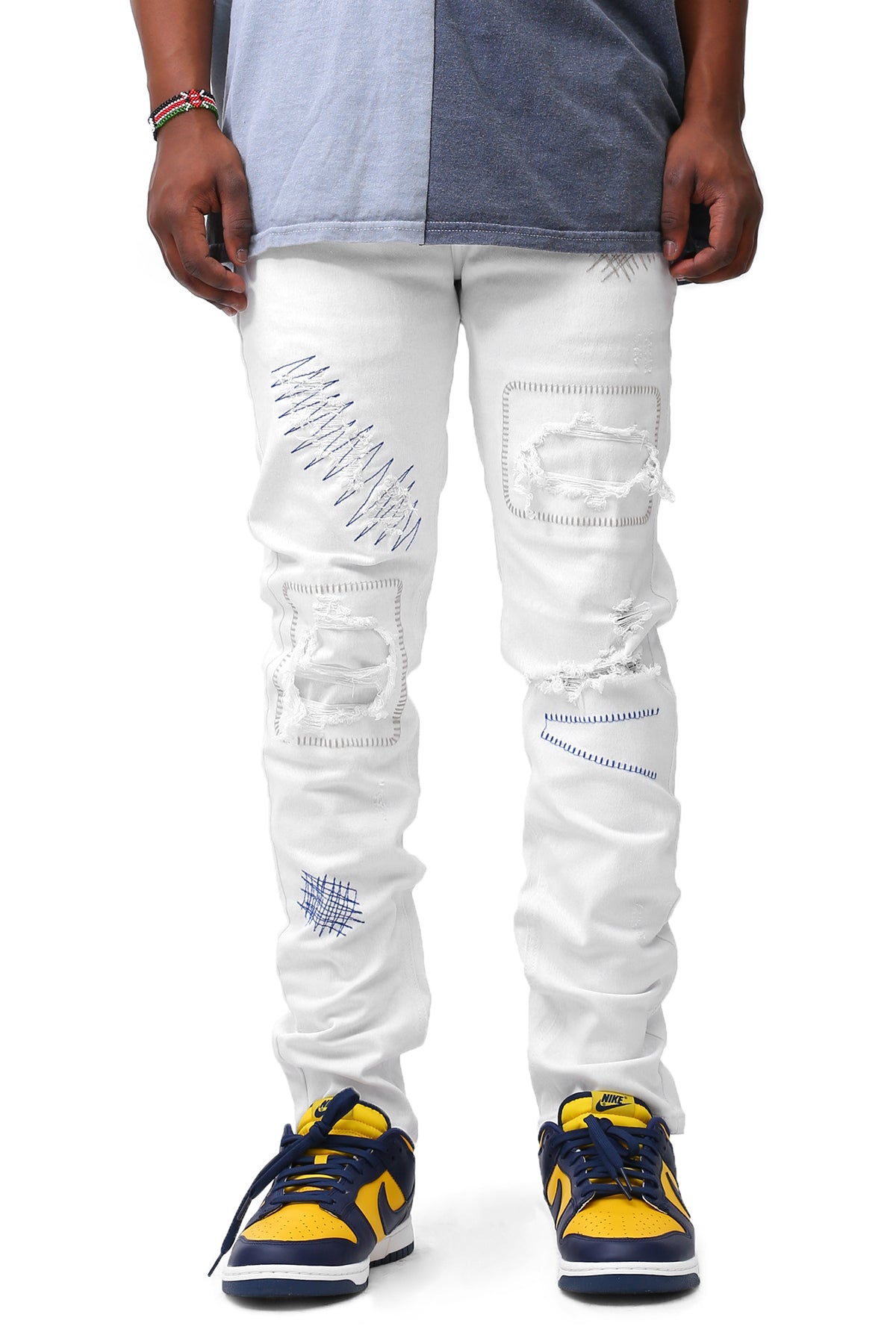 Stitch Pants (White) (6614997368934)
