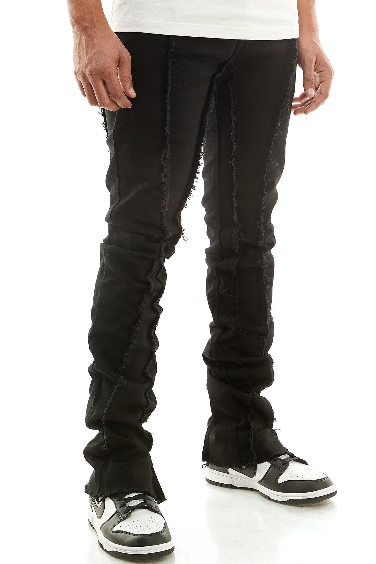 STACKED RAW PANTS – KDNK