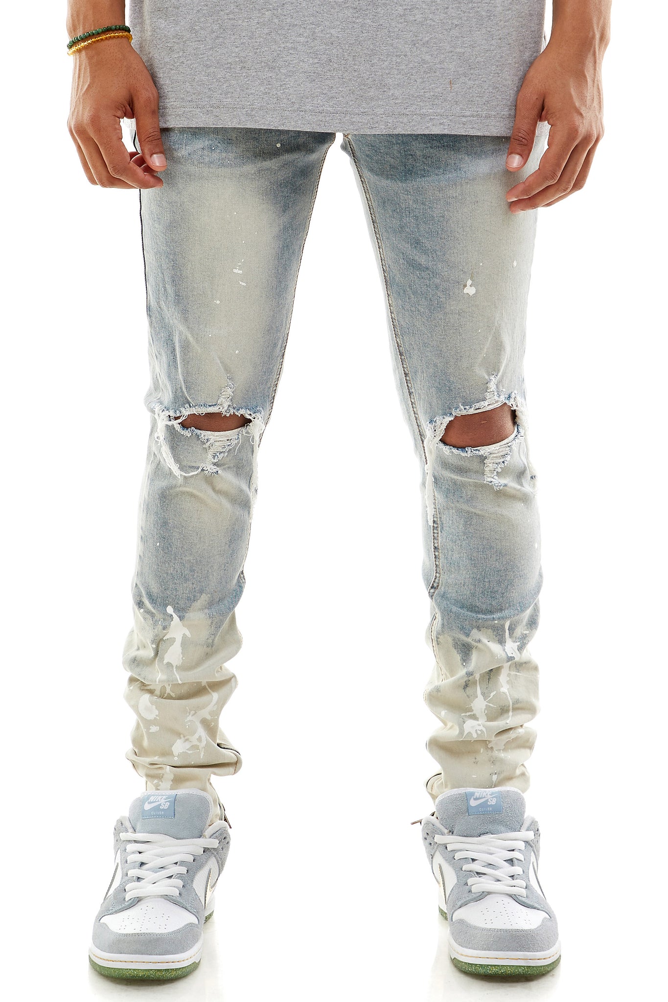 PAINTER'S DISTRESSED ANKLE ZIP JEANS – KDNK