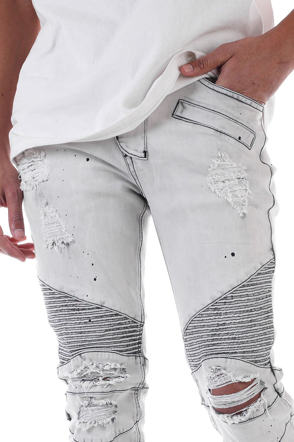 GREY MOTO JEANS