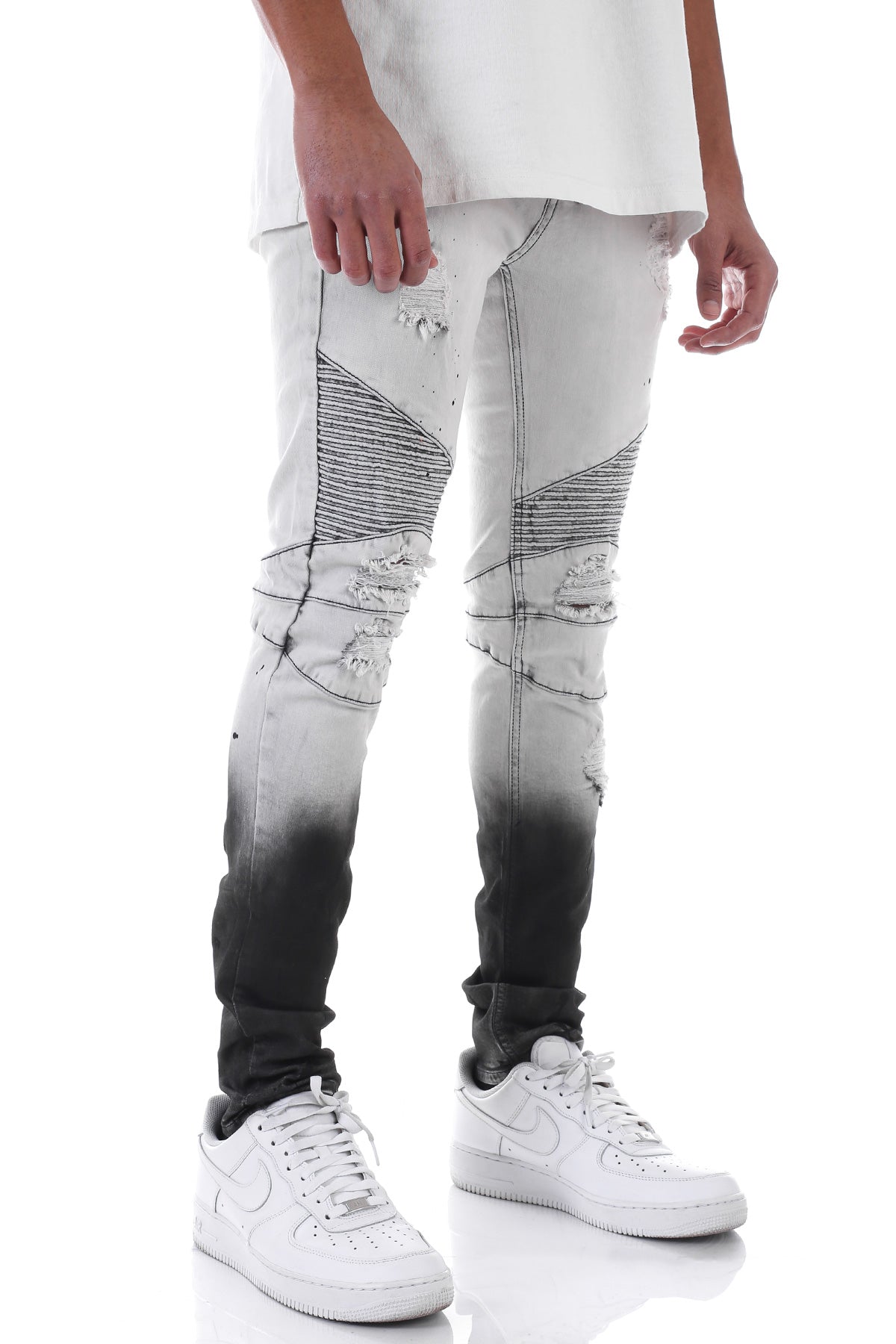 GREY MOTO JEANS