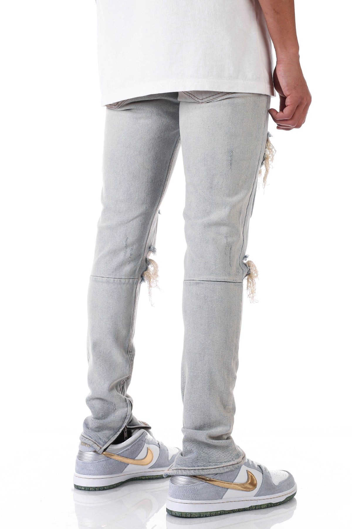 UNDER PATCH ANKLE ZIP JEANS