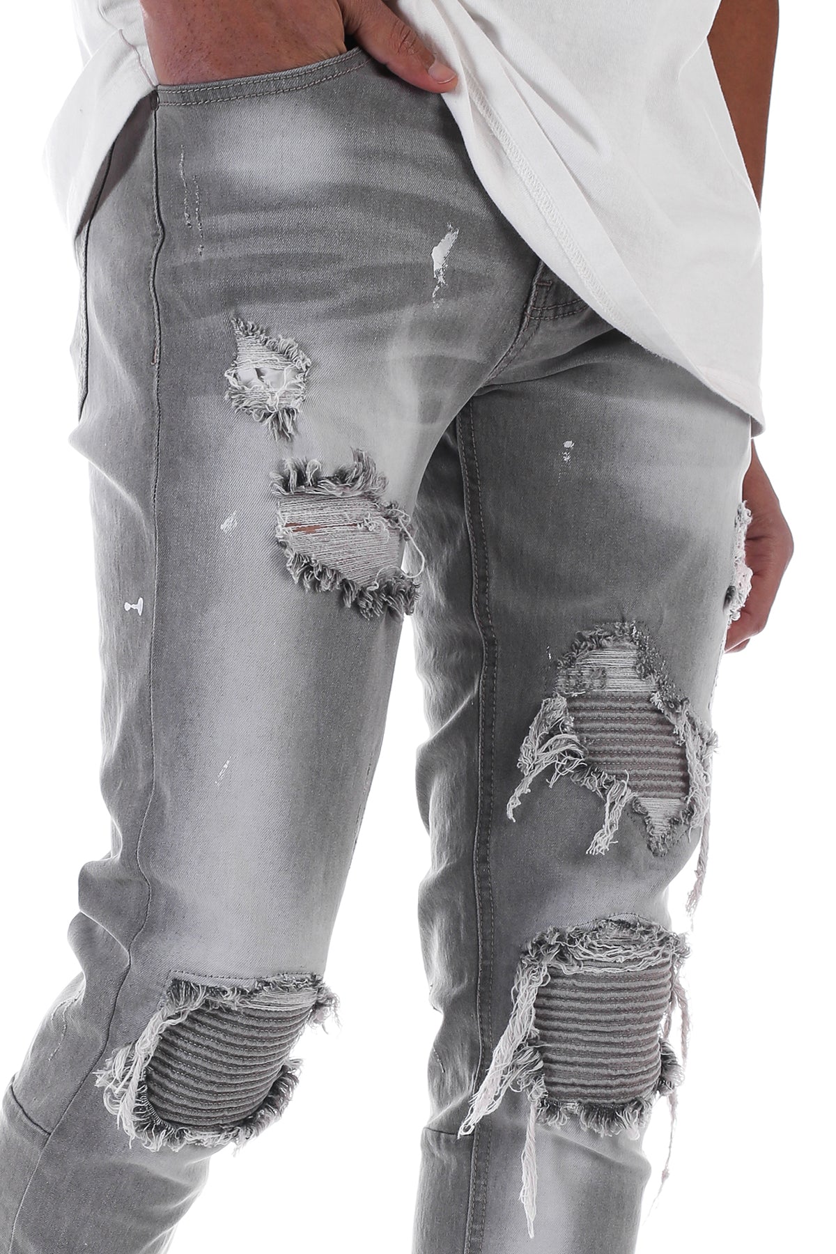 PINTUCK PATCHED JEANS – KDNK