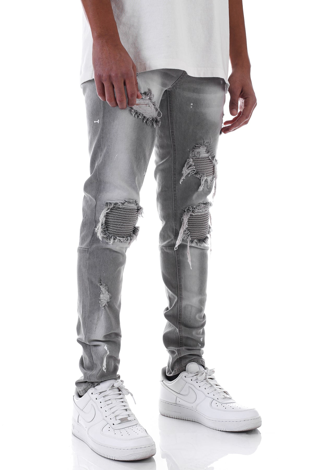 PINTUCK PATCHED JEANS – KDNK
