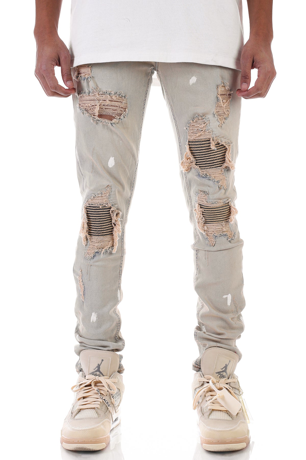 PINTUCK PATCHED JEANS – KDNK